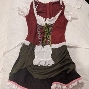 Bavarian bar maid sexy Oktoberfest costume dirndl german beer holland xs xsmall